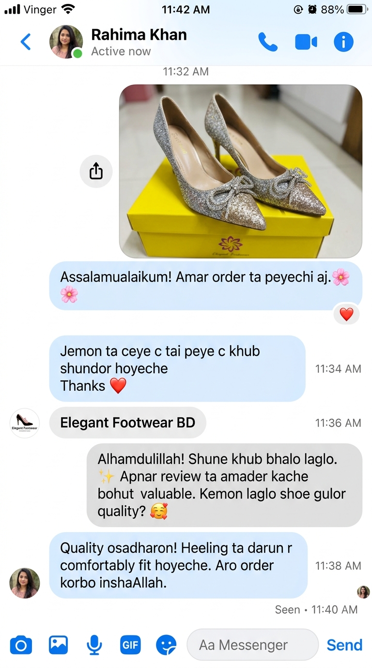 Facebook Customer Feedback - Sparkly Bow Heels